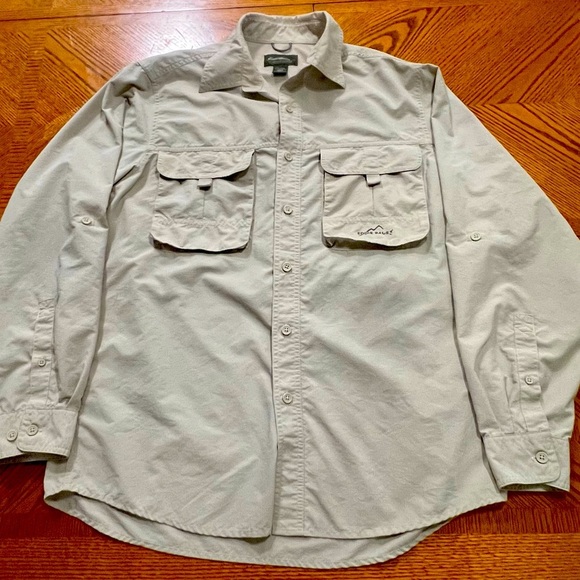 Eddie Bauer Beige tactical shirt size M - Picture 1 of 7
